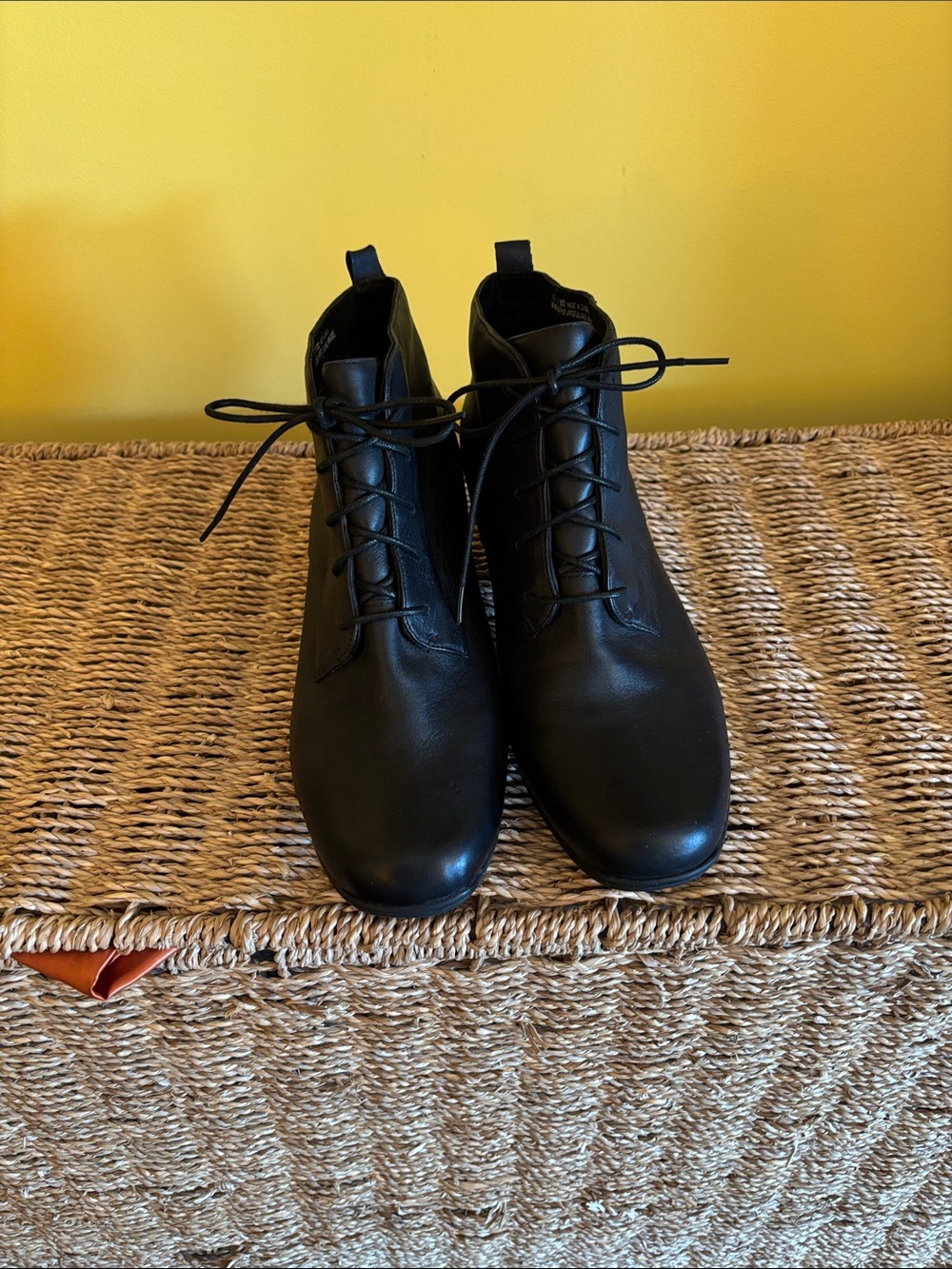 Classic Black Lace-Up Leather Ankle Booties